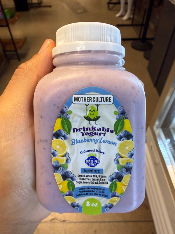 Mother Culture Blueberry Lemon drinkable yogurt, 8 oz