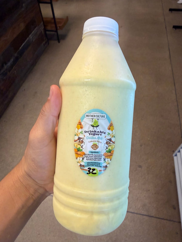 Mother Culture Golden Milk drinkable yogurt, 32 oz