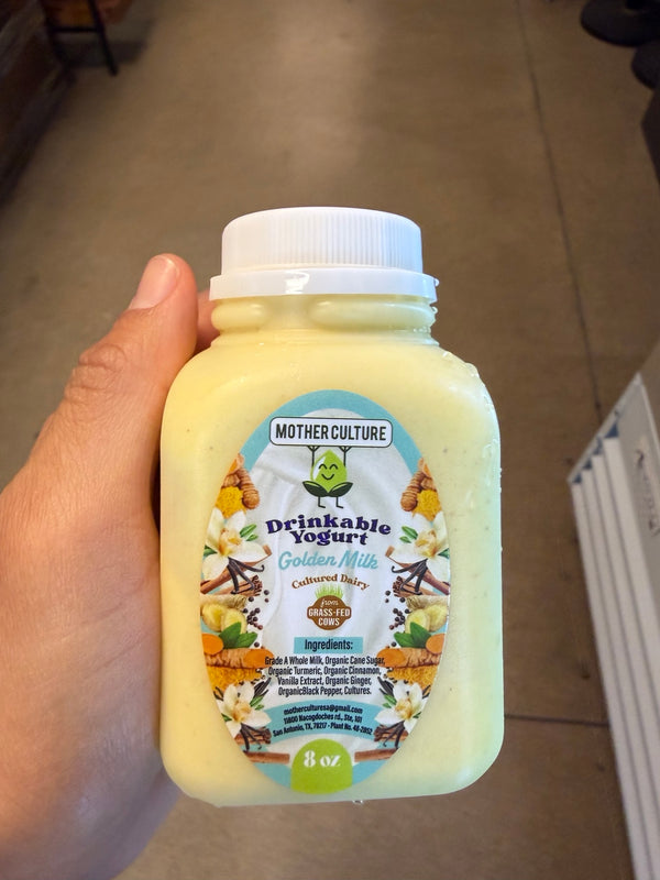 Mother Culture Golden Milk drinkable yogurt, 8 oz
